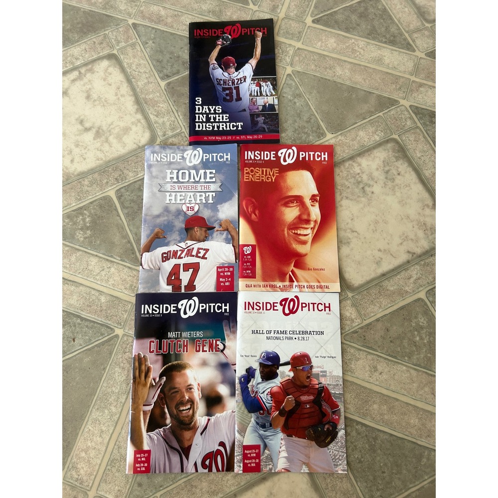 Lot of 5 Washington Nationals Inside Pitch Magazines Scherzer Gonzalez Wieters